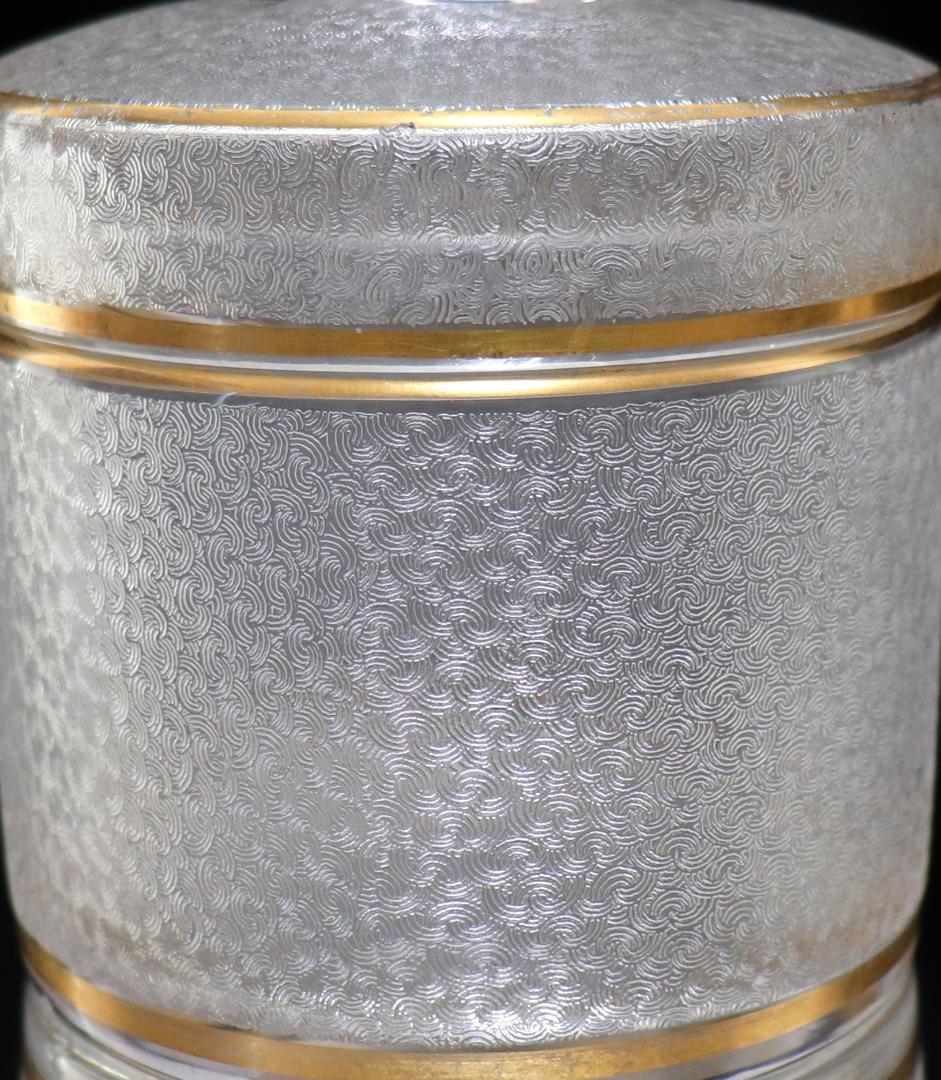 オールド・バカラ 春海商店特別注文品 青海波模様 金彩 蓋物 大サイズ 小物入れ