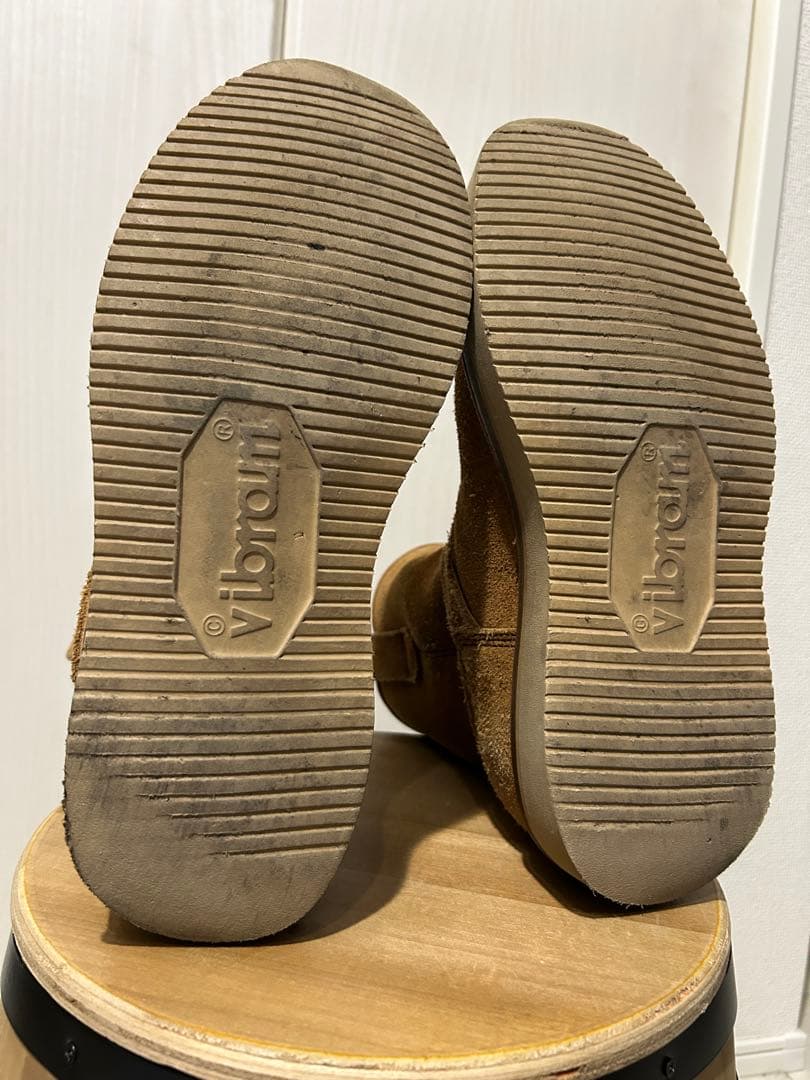 VIBERG ショートエンジニア ベージュ スエード エンジニア ブーツ