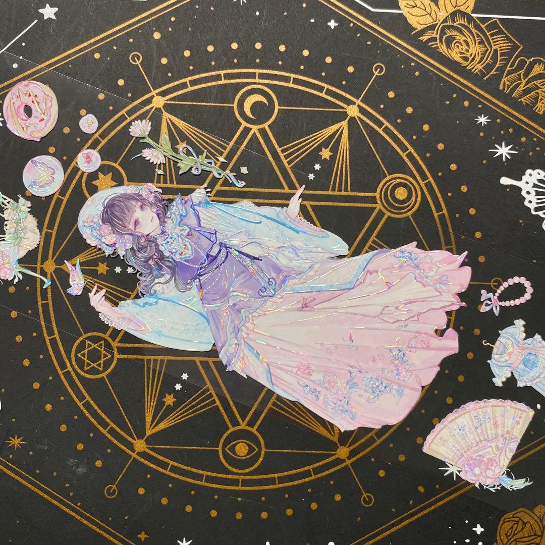 【9238】海外　マステ　中古巻　貝殻光マスキングテープ　人物系　女の子残量多め