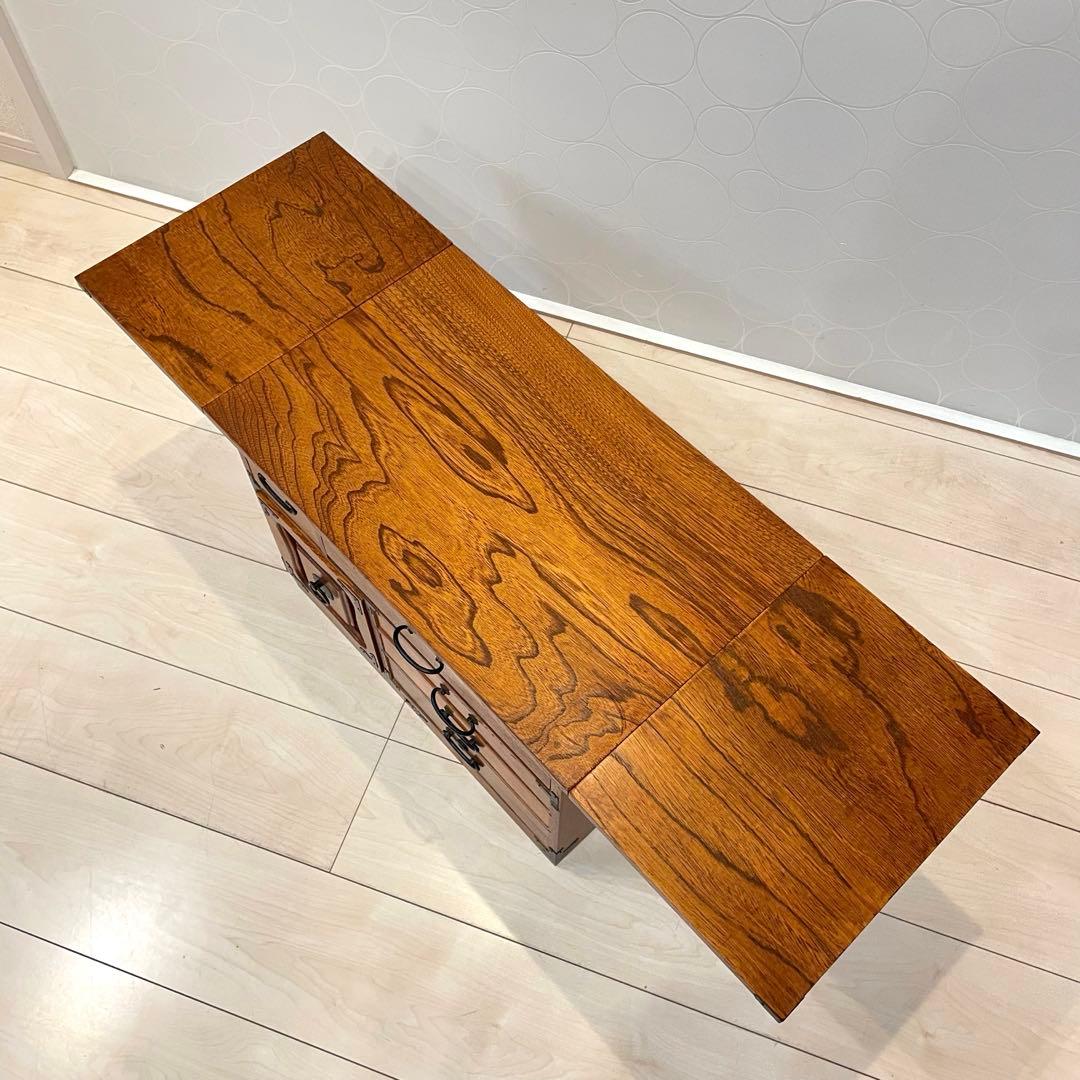 【美品】和裁机 ソーイングデスク 昭和レトロ 木製 裁縫机 折りたたみ テーブル