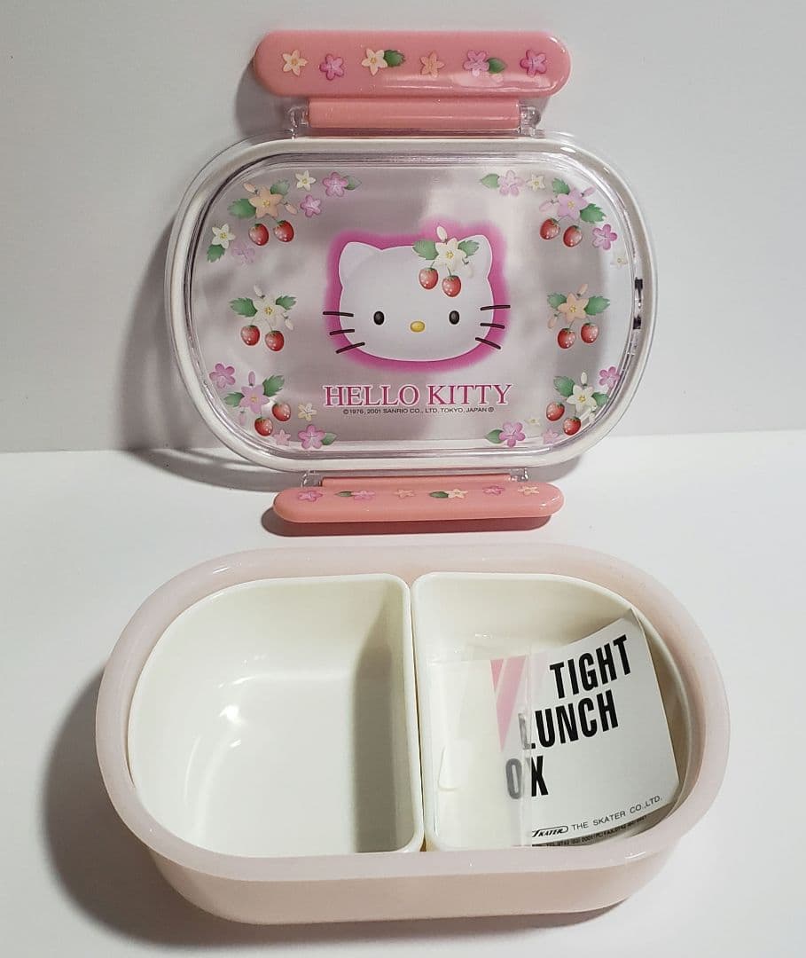 ハローキティ♥　弁当箱2個　野いちご　ランチボックス　ふりかけプレート、シート