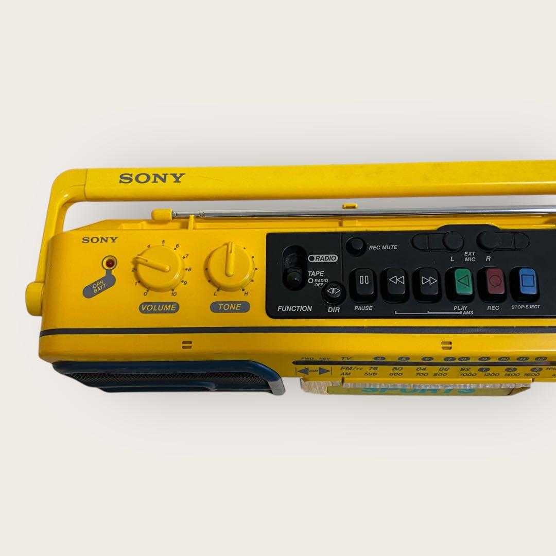 希少 動作品 SONY SPORTS CFS-V75 イエロー ラジカセ