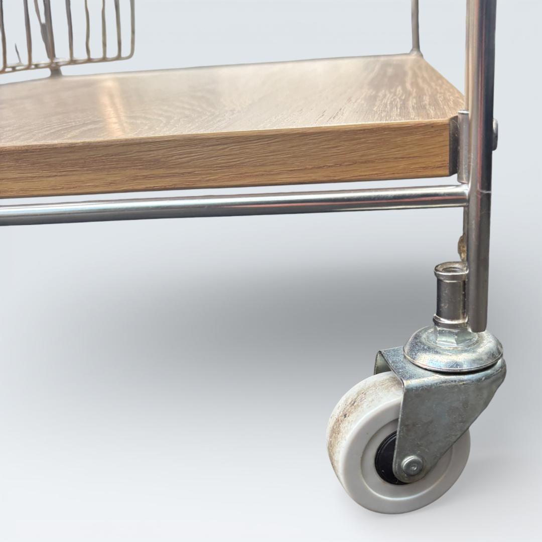 【送料込】無印良品 ステンレスユニットシェルフ オーク バスケット キャスター付