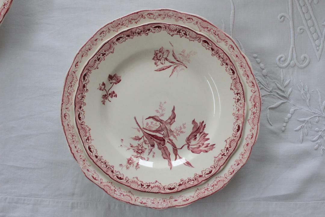 【B】【サルグミンヌ】フォンタンジュスーププレート /フランスアンティーク