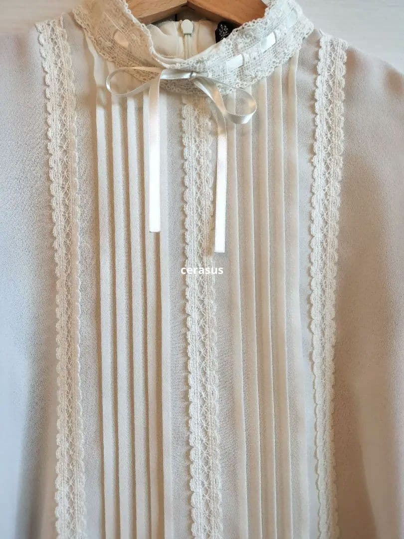 Moi-meme-Moitie 初期 スタンドカラープリーツジョーゼットブラウス