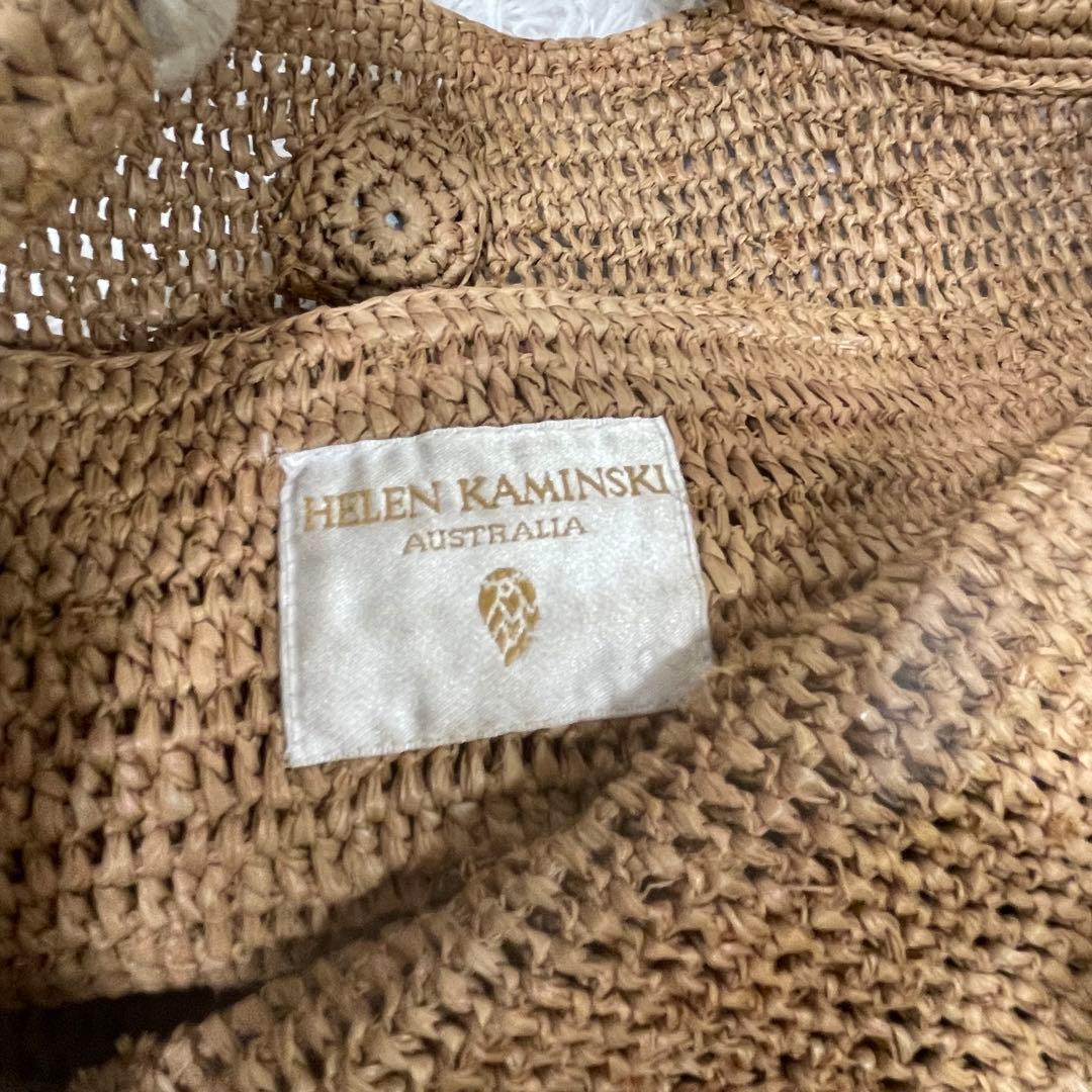 ヘレンカミンスキー 籠バッグ　レザー　ラフィア