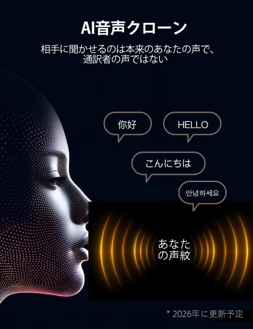 Timekettle W4 翻訳機能付きイヤホン 骨声紋センサー内蔵 ブルー