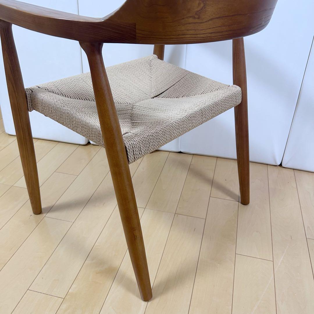 ペーパーコード　アームチェア　アッシュ　タンスのゲン ブラウン　天然木　無垢材④