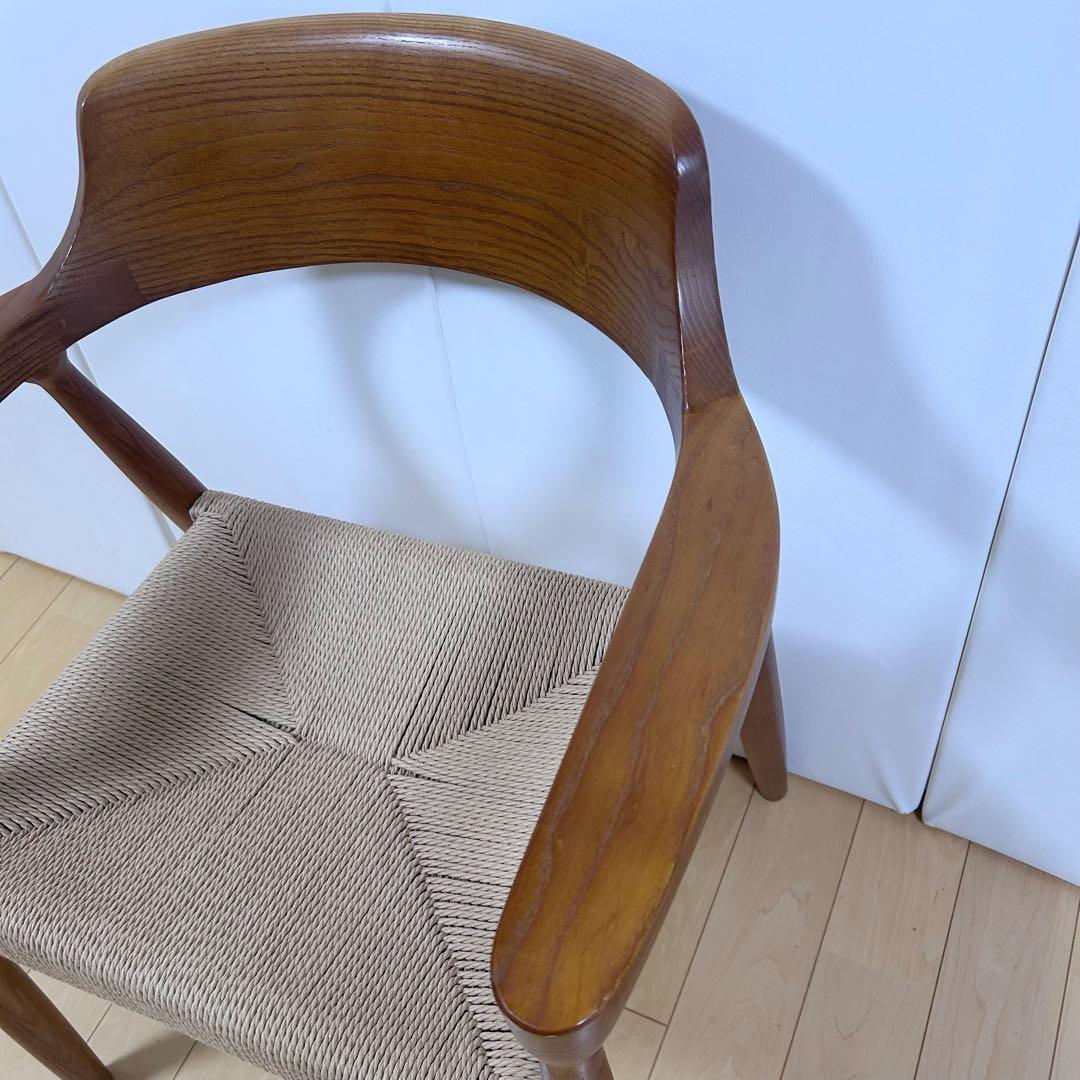 ペーパーコード　アームチェア　アッシュ　タンスのゲン ブラウン　天然木　無垢材④