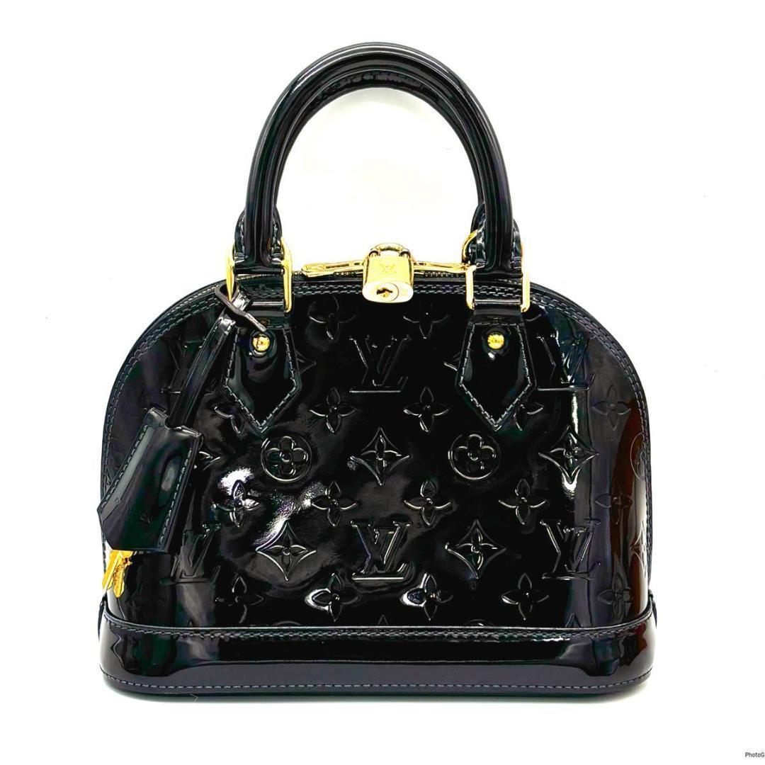 【超美品】ルイヴィトン ヴェルニ アルマBB エナメル ブラック ハンドバッグ