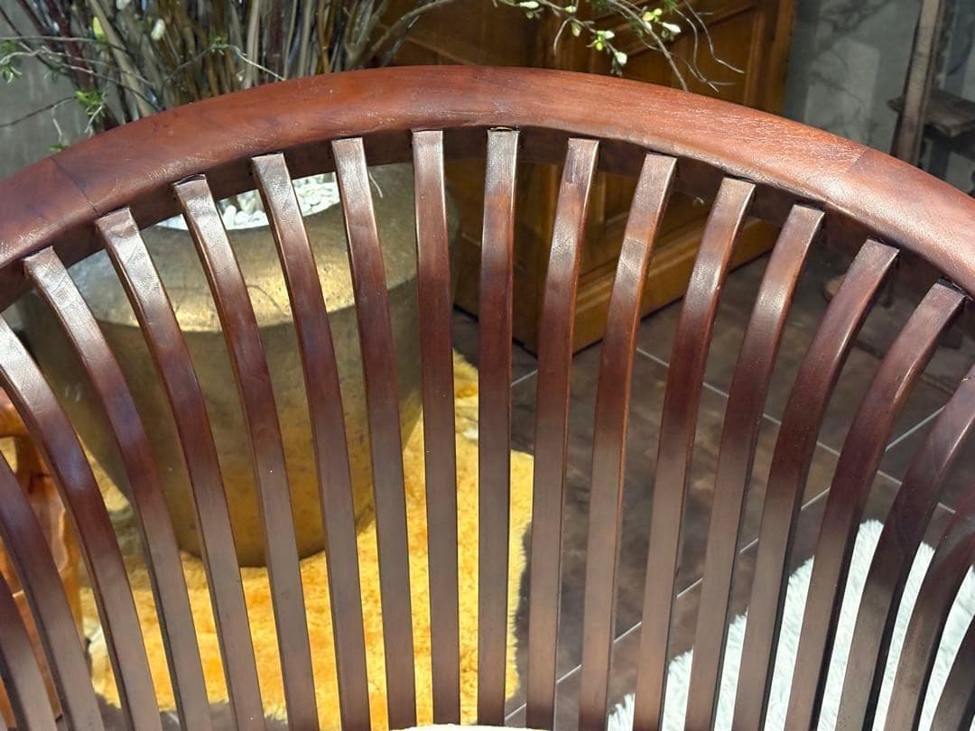 リゾート家具　アームソファ　ダイニングソファ　アンティーク　アジアン　NZ