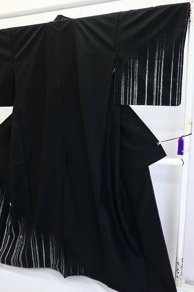 ★専用★未使用品 訪問着 大島紬 染大島 黒 葡萄 身丈161cm 正絹 お洒落