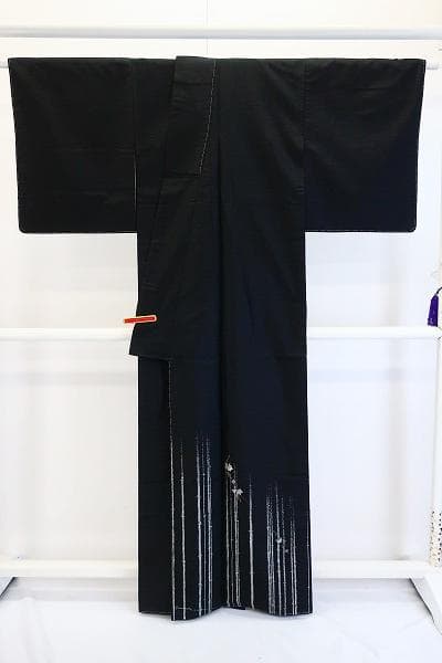 ★専用★未使用品 訪問着 大島紬 染大島 黒 葡萄 身丈161cm 正絹 お洒落