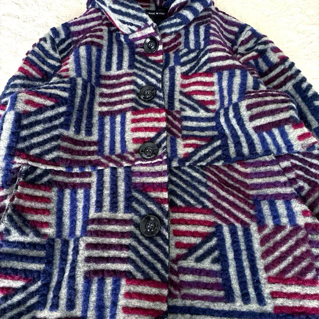 美品 近年✨イタリア製 コイビトミサキ 立体デザイン ウール ロング コート