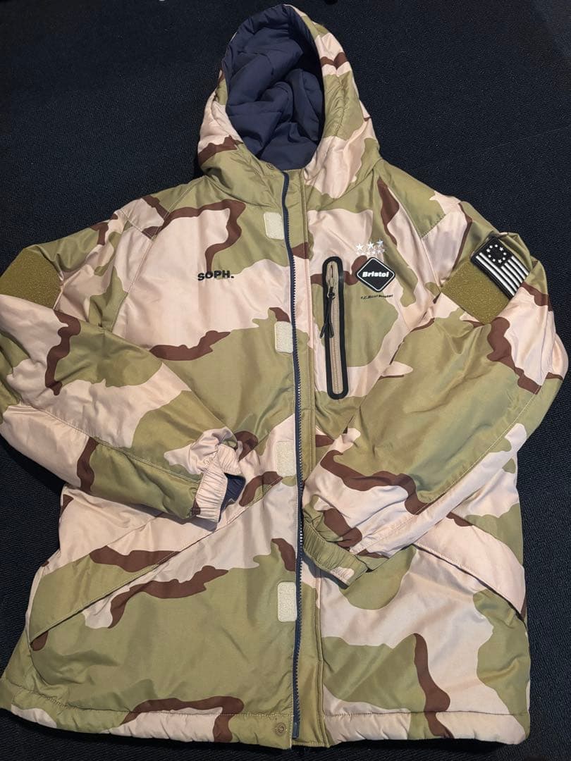 bristol ダウンジャケット ネイビー 迷彩　リバーシブル　ブリストル　XL