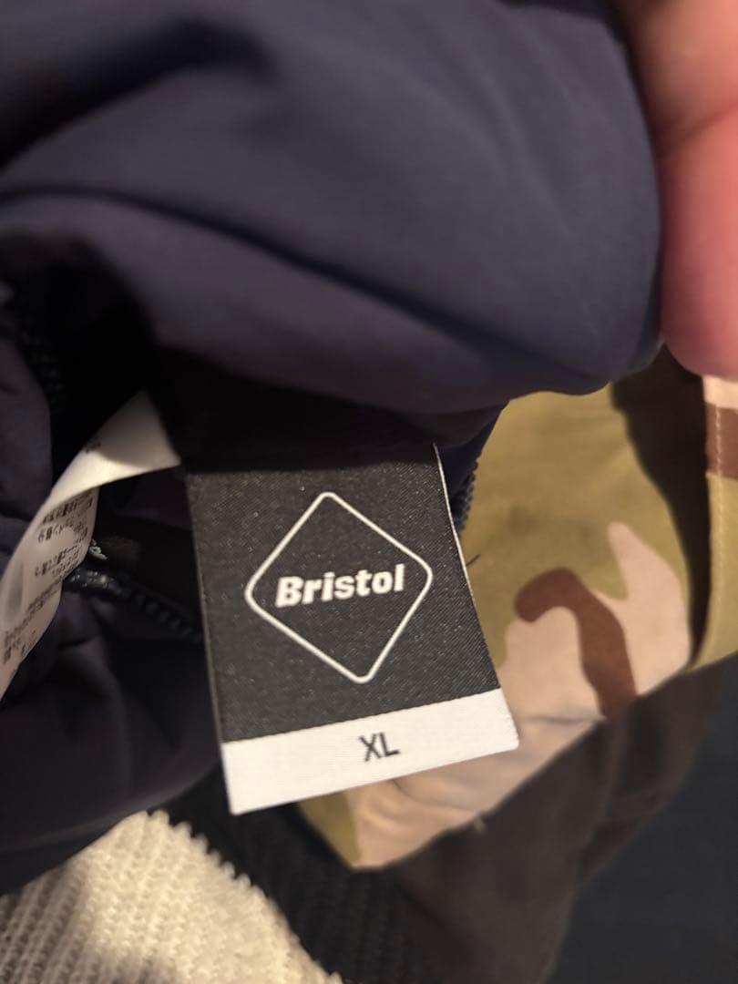 bristol ダウンジャケット ネイビー 迷彩　リバーシブル　ブリストル　XL