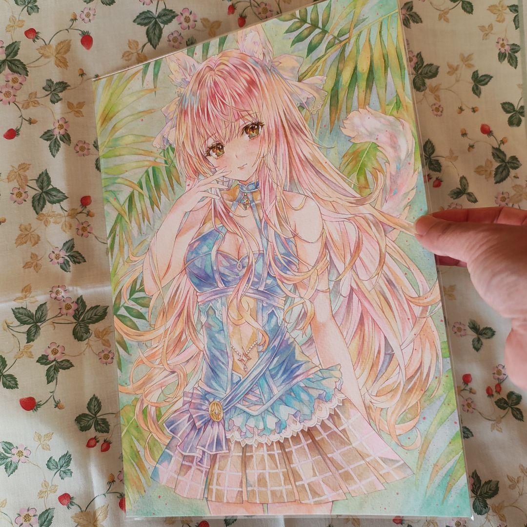 リピーター様、割引き有り！オリジナルの手描きイラスト！直筆A4サイズ