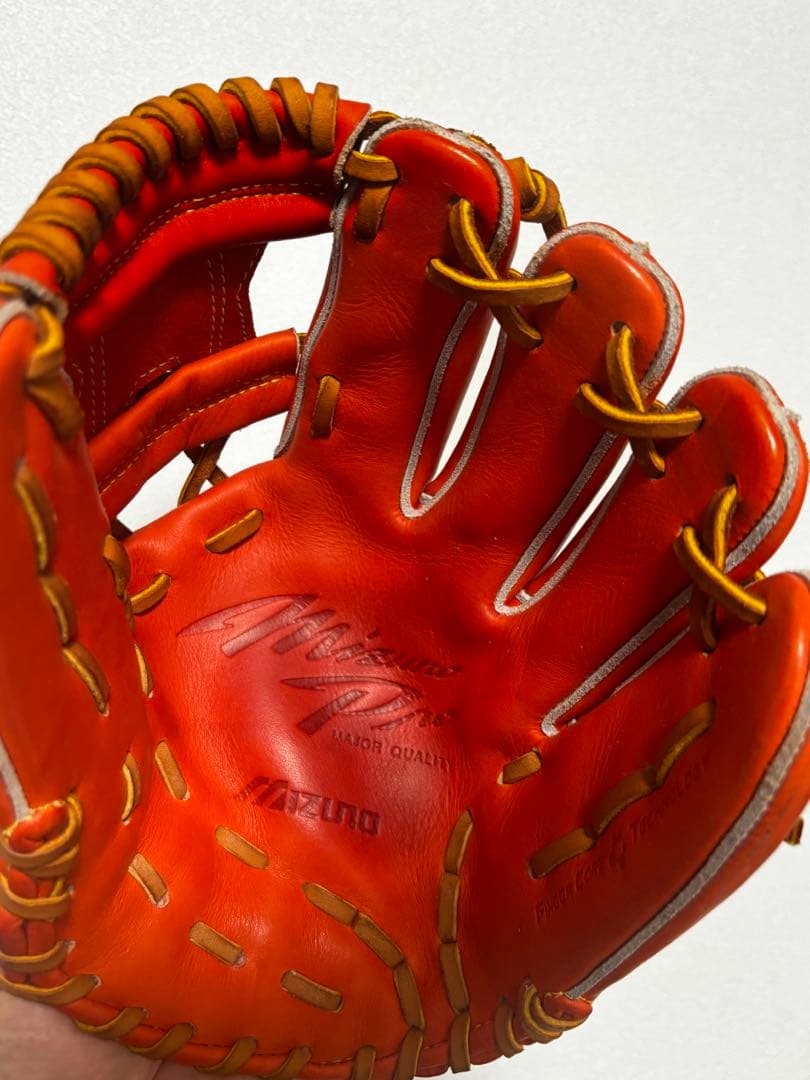 ミズノプロ　軟式　坂本モデル　全紐替え、湯もみ型付け　野球　内野　グローブ