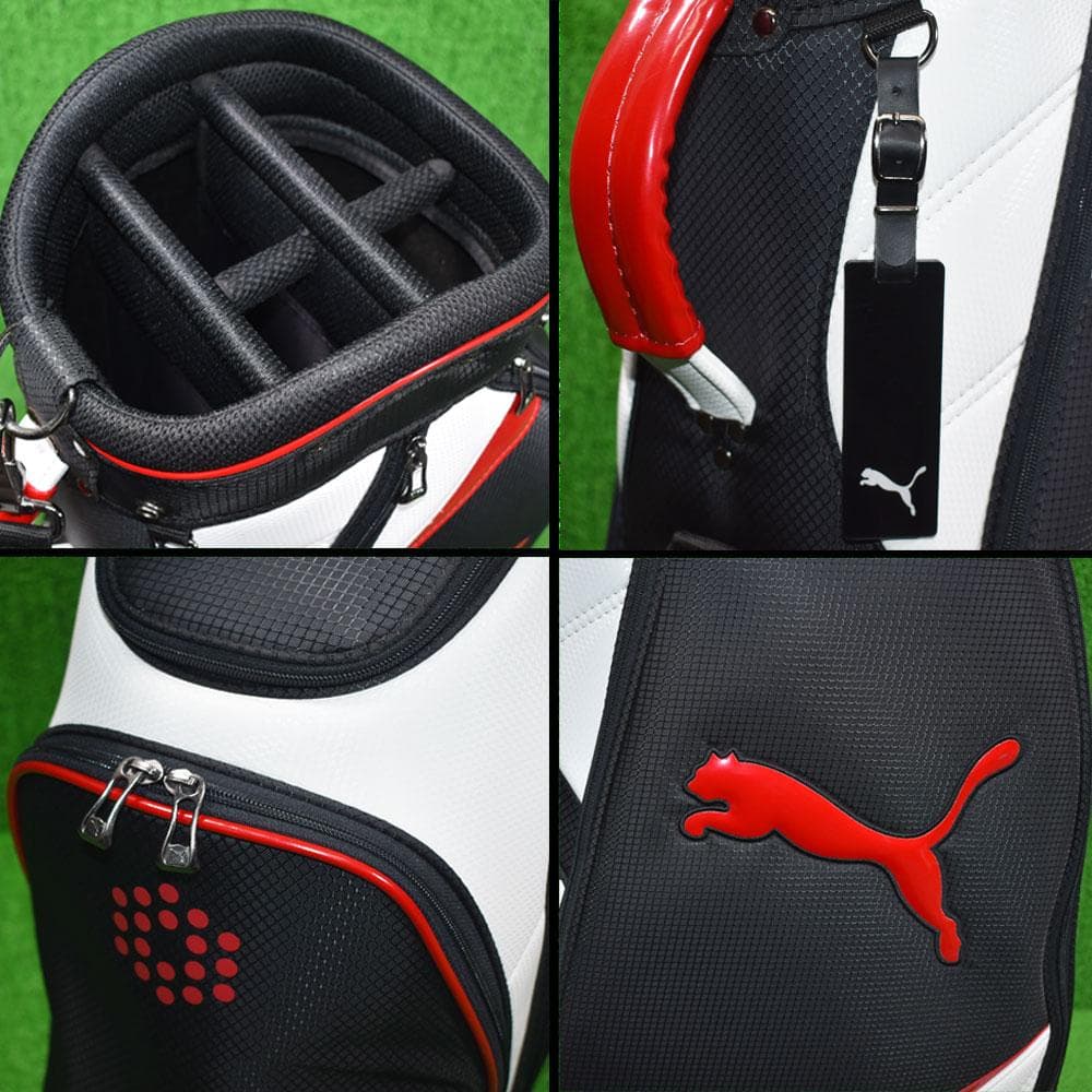PUMA/プーマ ゴルフ キャディバッグ９型【黒/赤/白】美品！