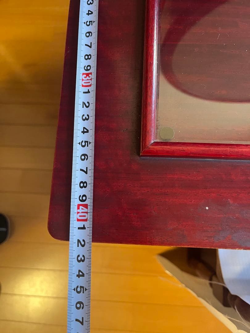 ヴィンテージ　ダークレッド 木製ドレッサー　鏡台　大塚家具　椅子なし