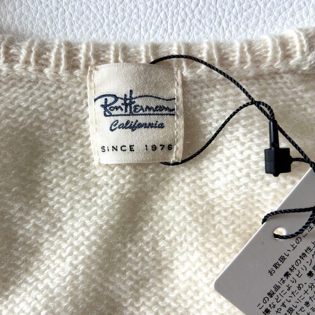 未使用タグ付✨Ron Herman　長袖カーディガン　ピュアカシミヤ100%　白