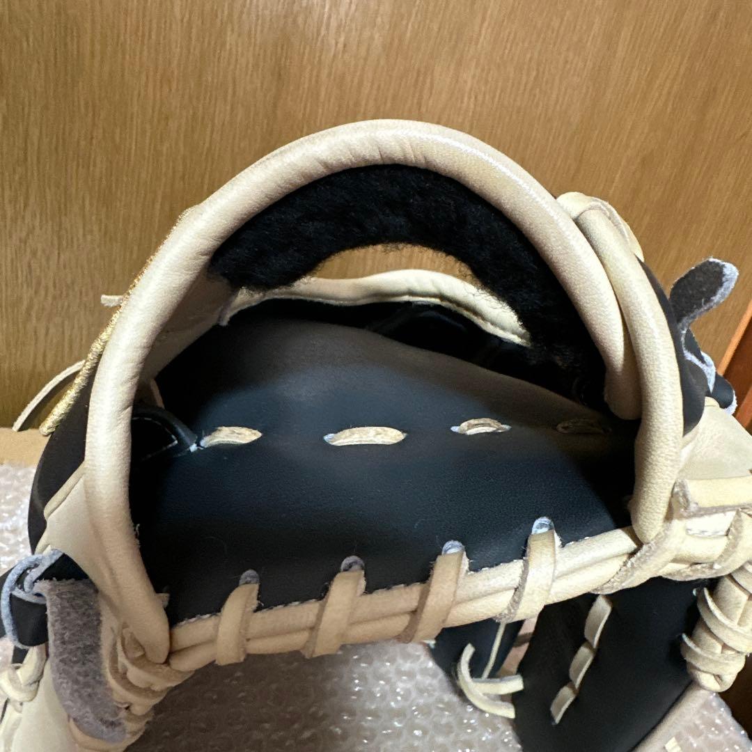 ZETT 軟式グローブ 黒/白 チェック柄