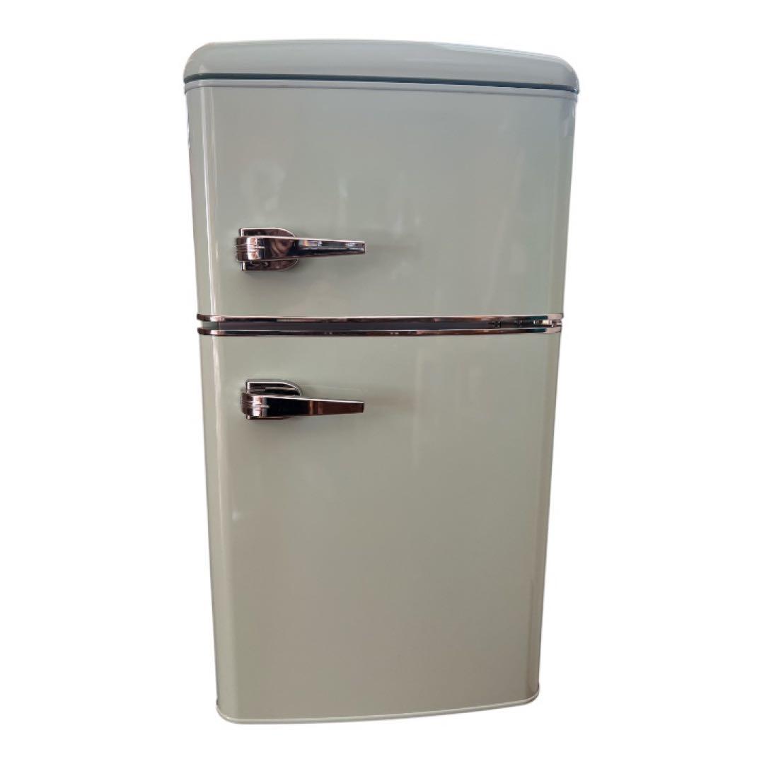 美品★レトロ風　冷蔵庫　ライトグリーン　一人暮らし81L PRR-082D-B