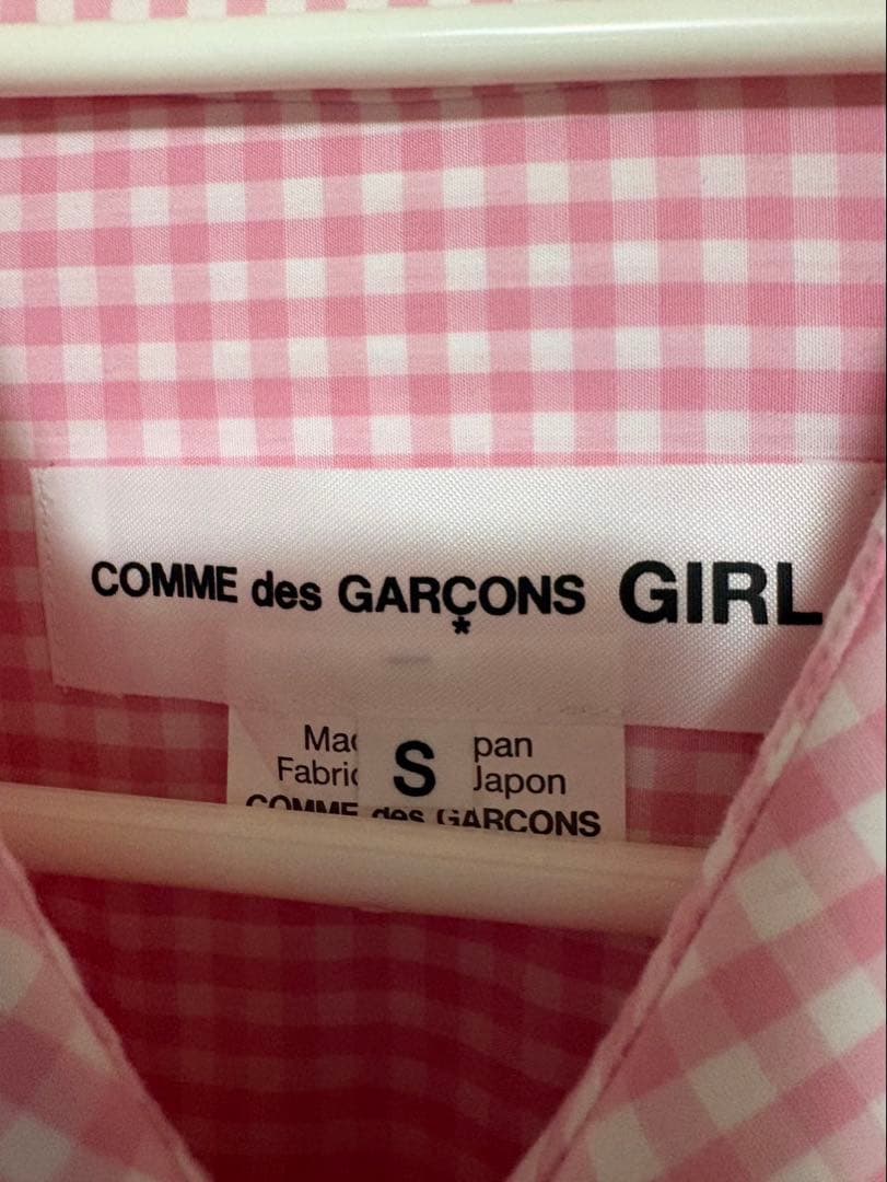 24aw コムデギャルソンガール　ピンクチェックブラウス