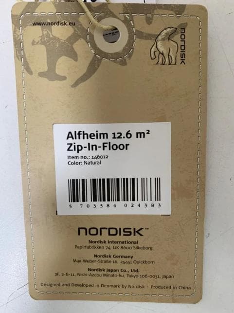 Nordisk アルヘイム 12.6 ジップインフロアー Alfheim12.6