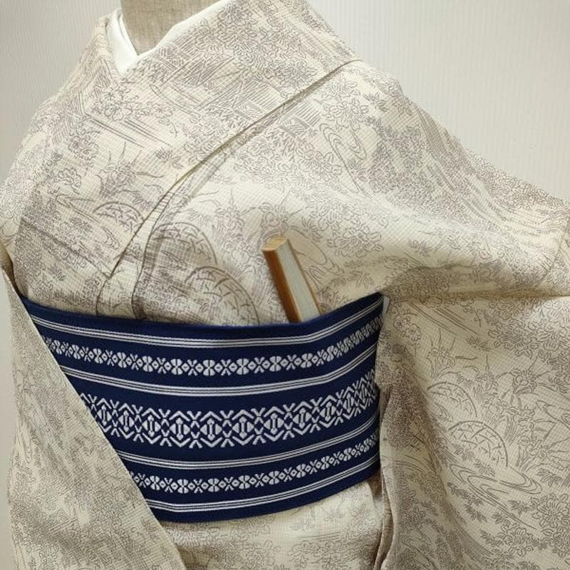 Club藤★夏 絹紅梅 小紋 浴衣 友禅文様 カジュアル 御仕立上り（3438）