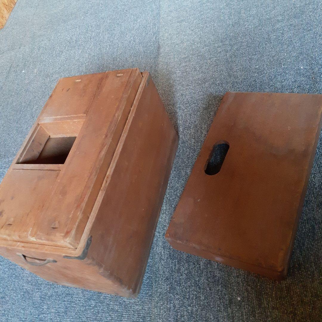 アンティーク　レトロ　木箱　洋裁箱　薬箱　裁縫箱　道具箱