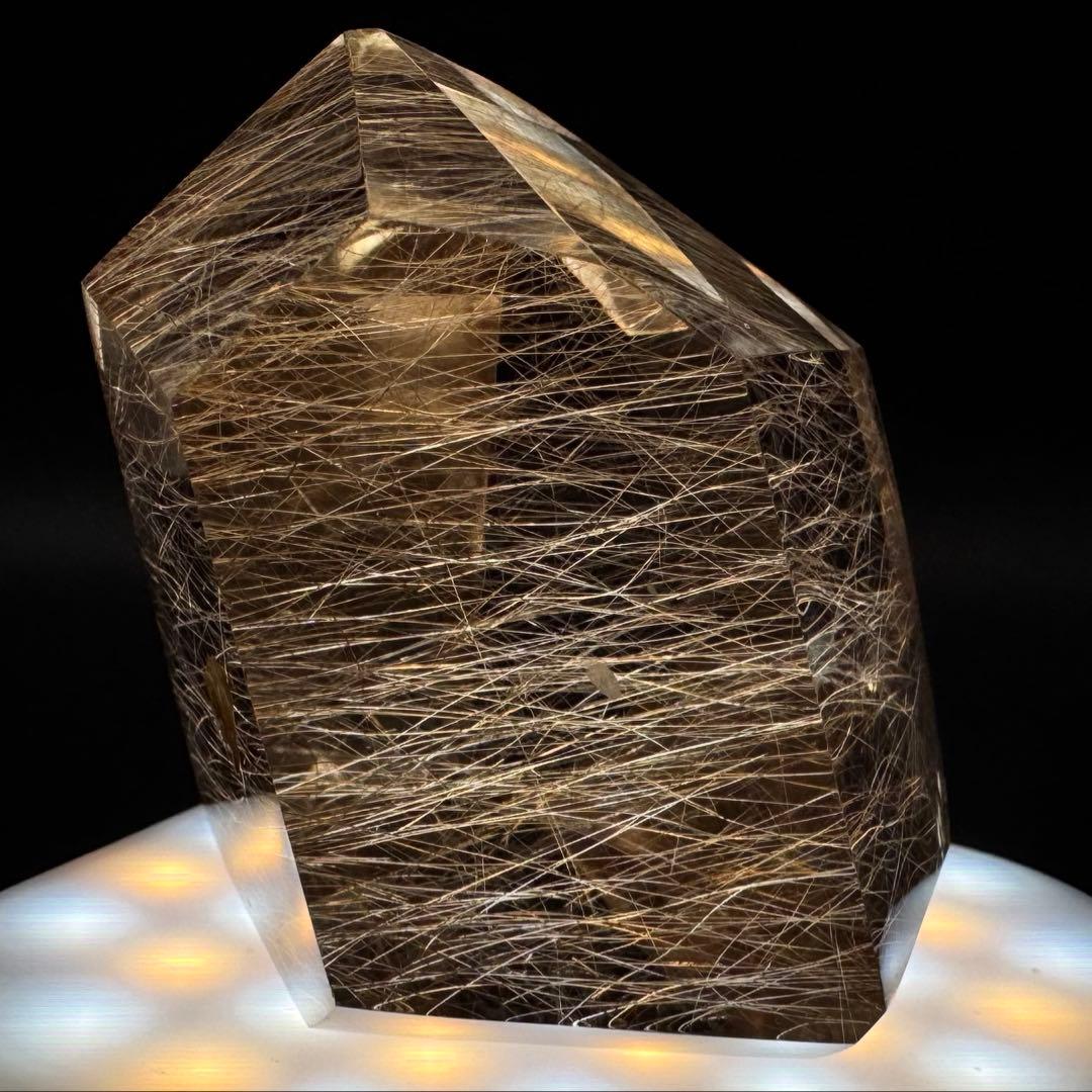 ゴールド〜シルバー ルチルクォーツ 磨き石 マニハール産