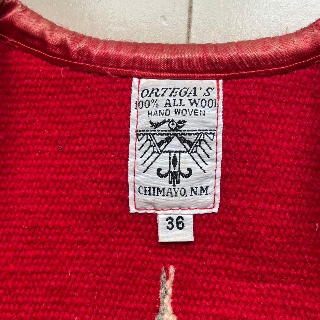 オルティガ　ウール100% レッド チマヨベスト 36