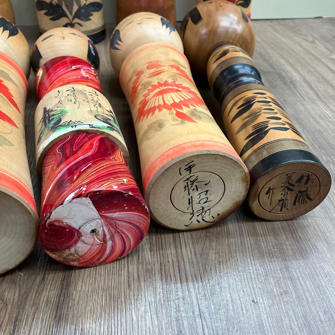 D-2 昭和レトロ 伝統工芸 伝統こけし 12体セット まとめ売り 郷土玩具