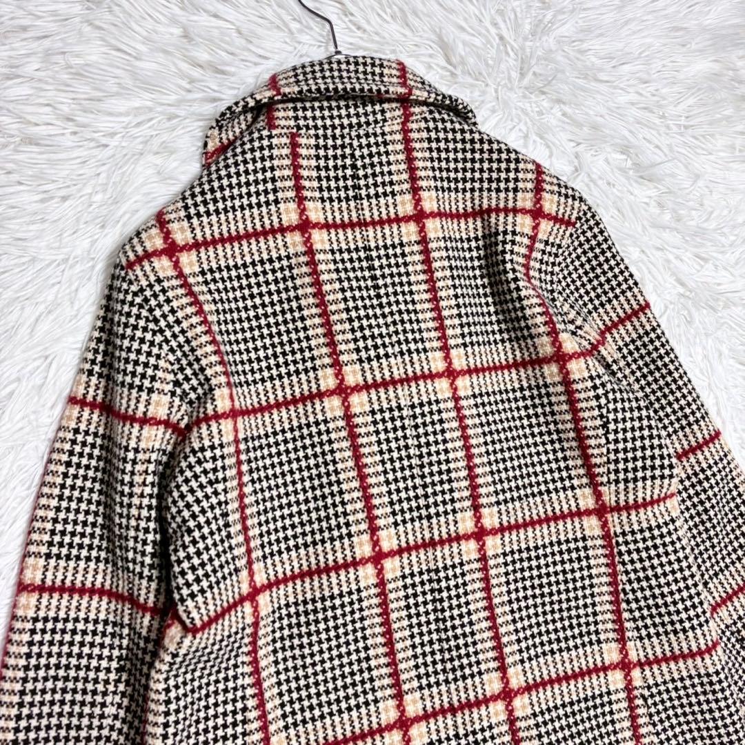 ひーこ IÉNA sese ダブルブレスト ピーコート チェック 裏地