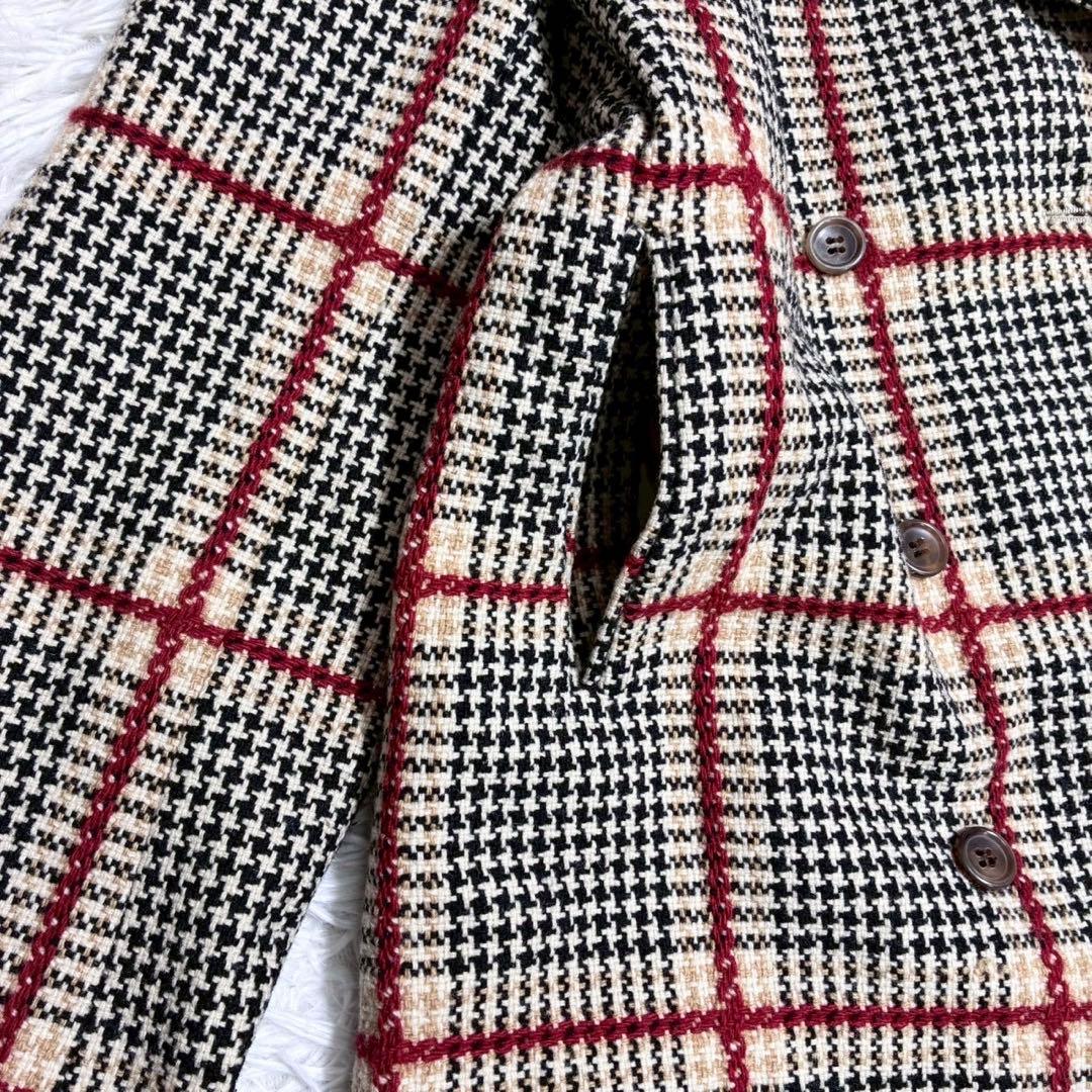 ひーこ IÉNA sese ダブルブレスト ピーコート チェック 裏地