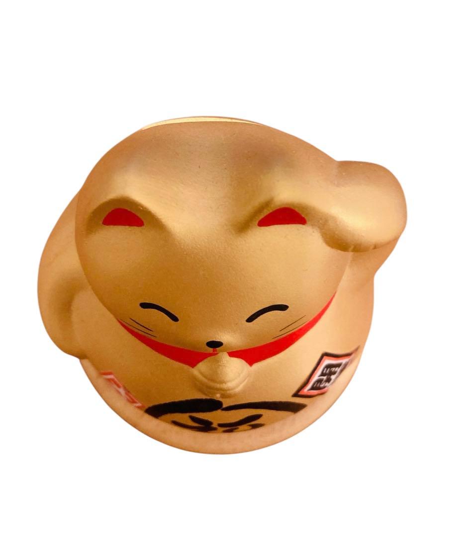 【ほぼ新品】光エネルギー発生装置　招き猫型　金運UP 家族円満　金色　風水