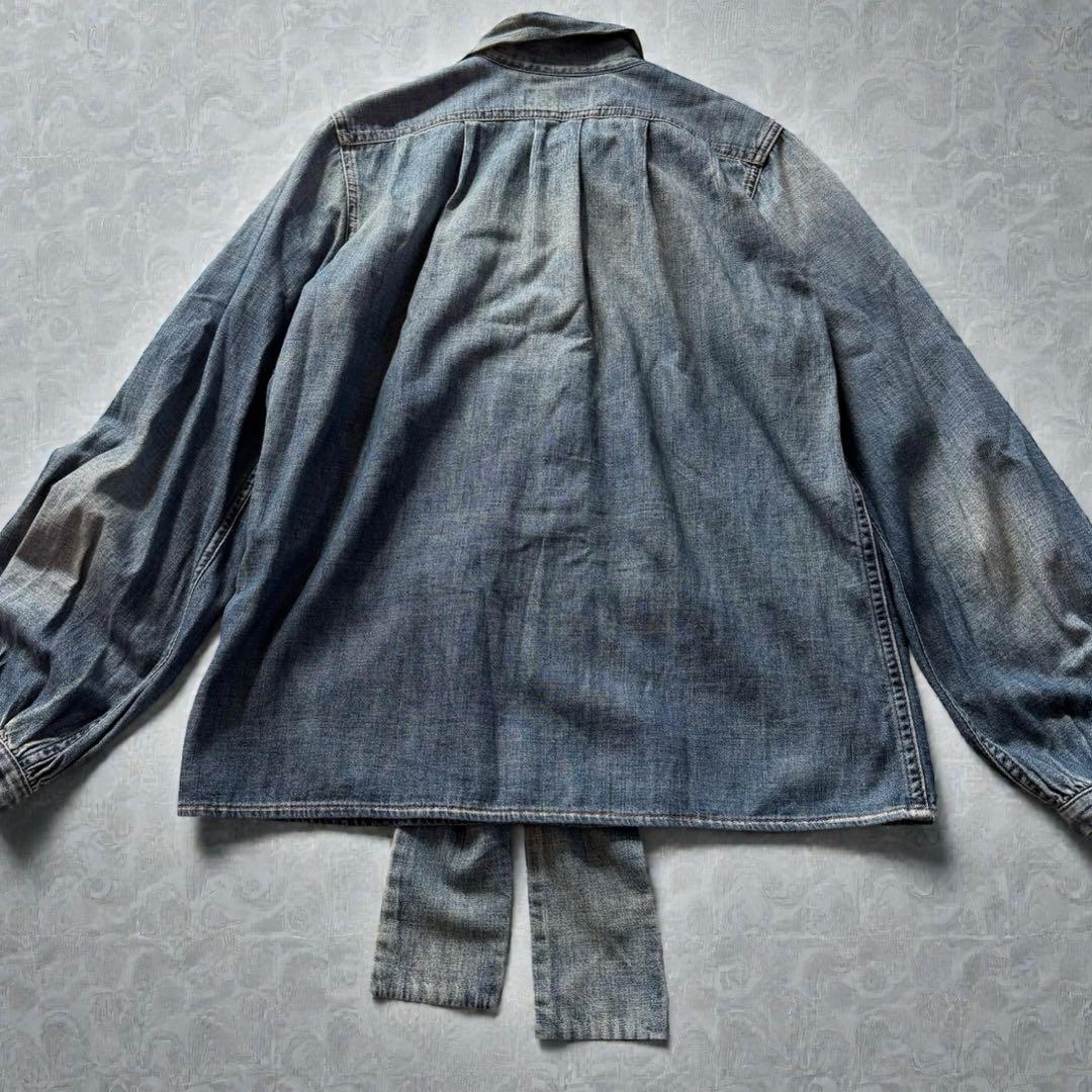 SAINT LAURENT PARIS デニム ボウタイ シャツ S 正規品