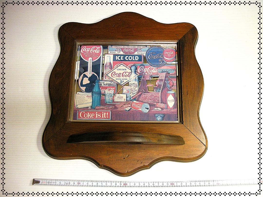 超希少ヴィンテージ パブミラー 額装タオル掛け付◆直輸入品ガラス製レアインテリア