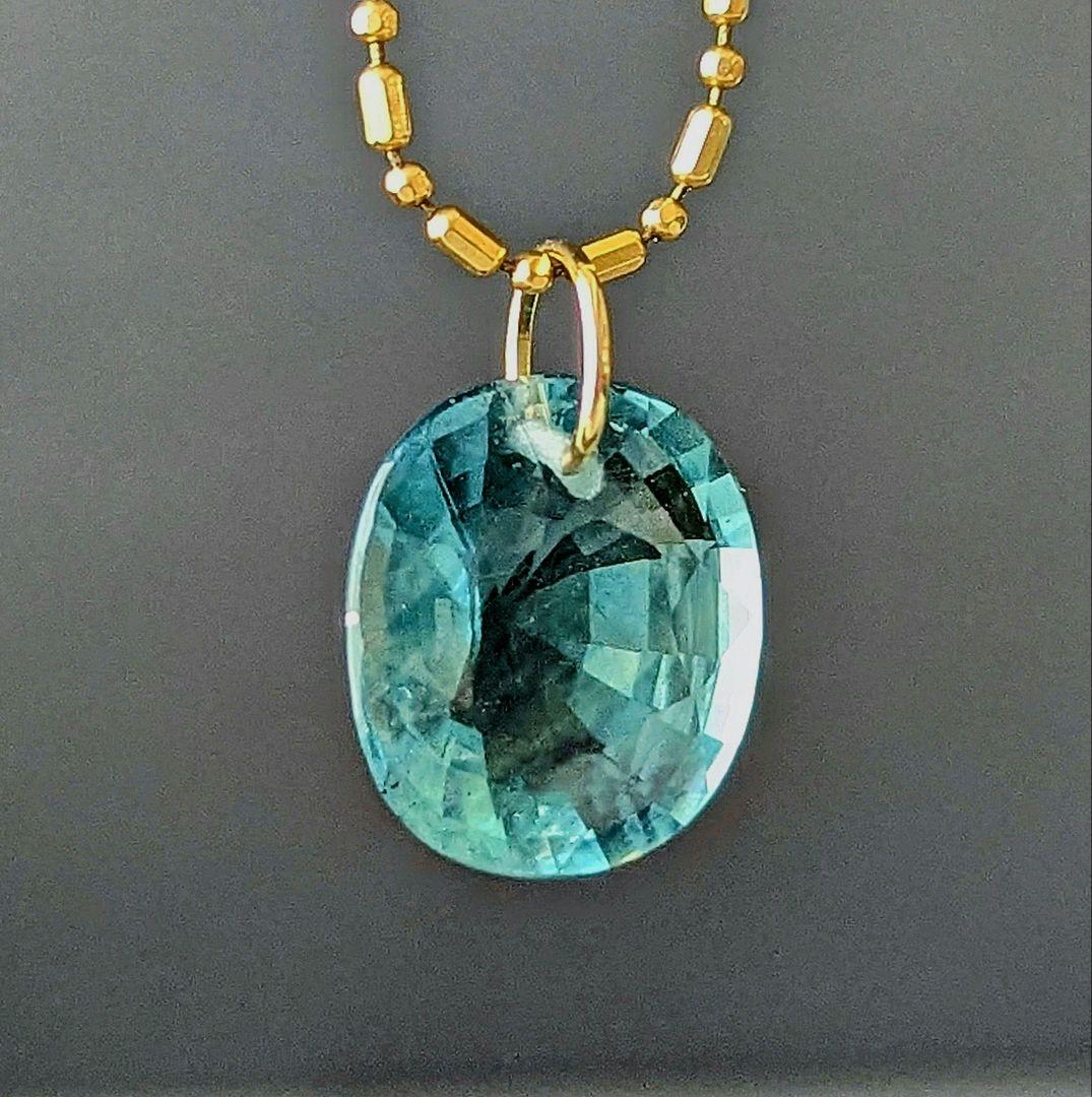 ♢まるはまま♢K18 フロ―ライト 4.96ct ネックレスチャ―ム