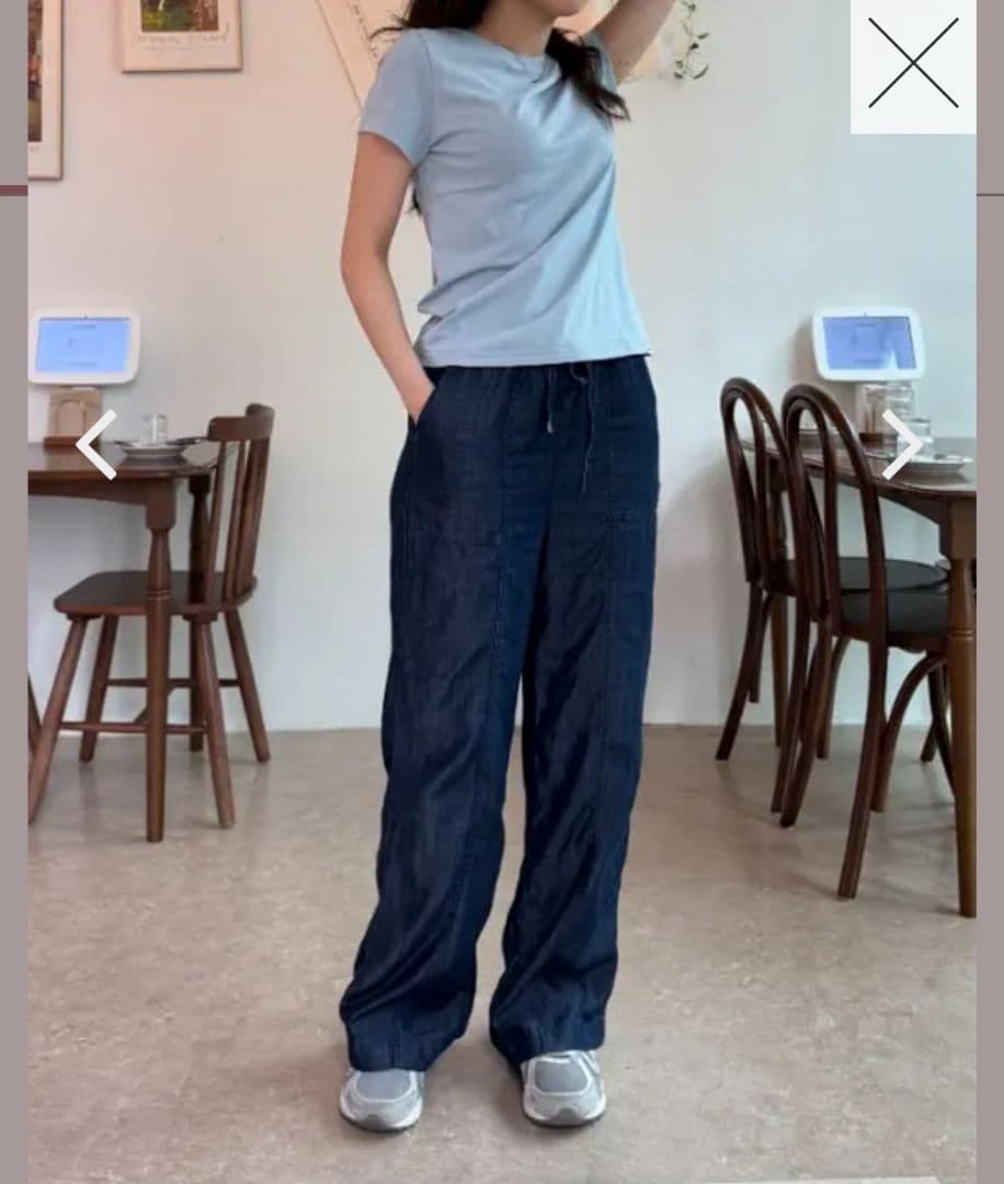 【完売品】アンダール(andar) Ice Tencel デニムワイドパンツ■M