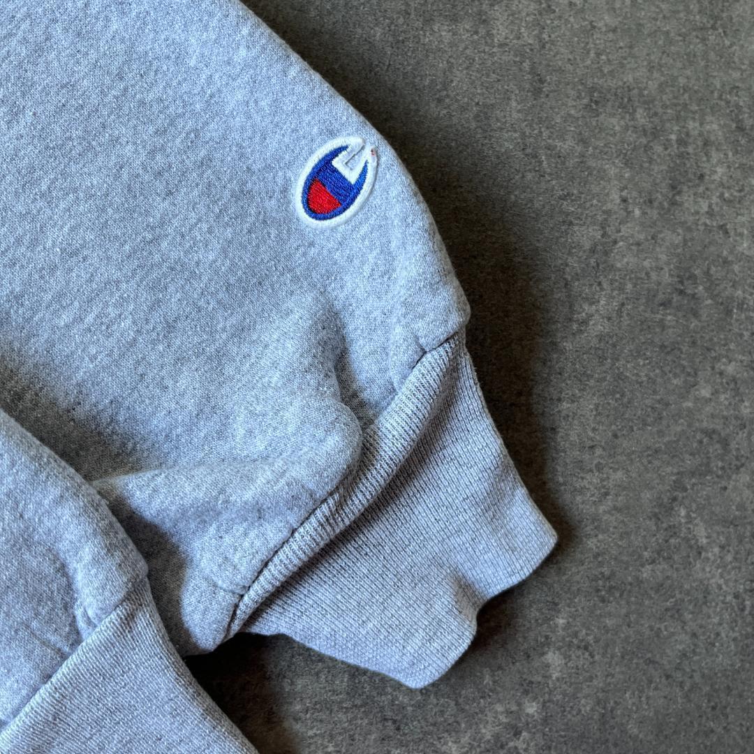 00s Champion スウェット プリントロゴ 灰 XXL A420 短丈