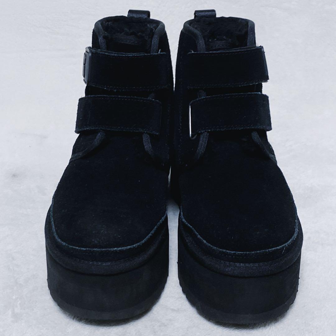UGG　W NEUMEL PLATFORM　厚底ムートン　22cm　ブラック　黒