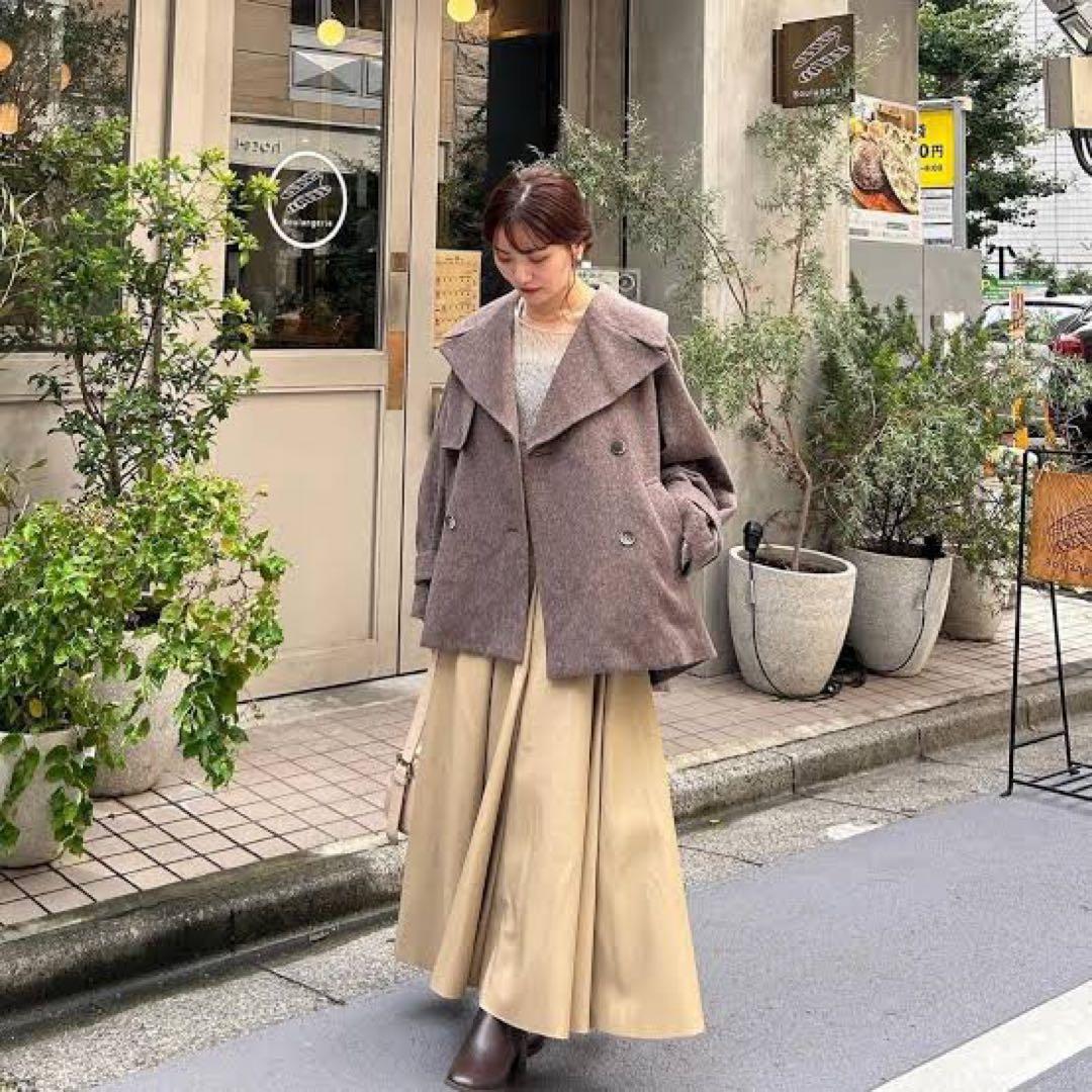 ココディール ショートトレンチコート ウール アルパカ