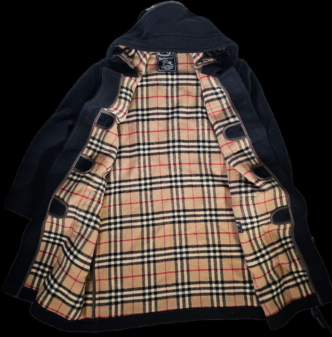 希少✨バーバリー ダッフルコート マルゼン ノバチェック トグル ブラック