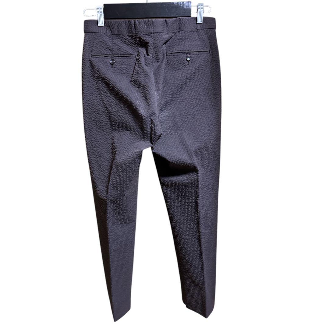 CARUSO ダークブラウン　コットンシアサッカースーツ