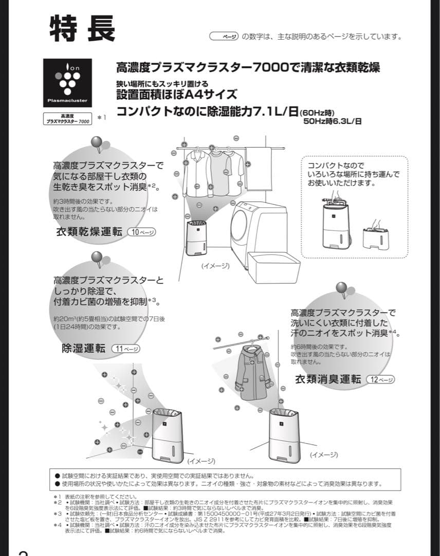 【2回使用のみ】シャープ プラズマクラスター 衣類乾燥除湿SHARP 除湿機