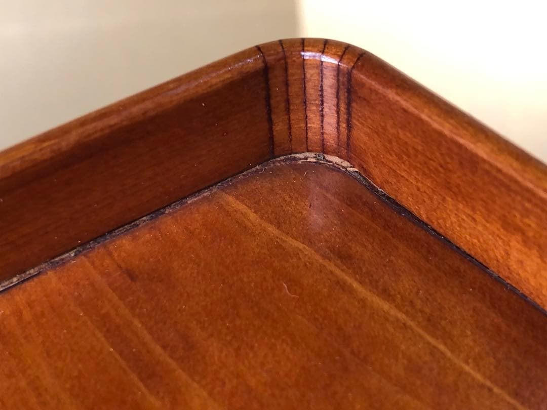 《R》春慶塗 胴張 折敷9客 四方膳 銘々膳 木製漆器 木箱　260203く4