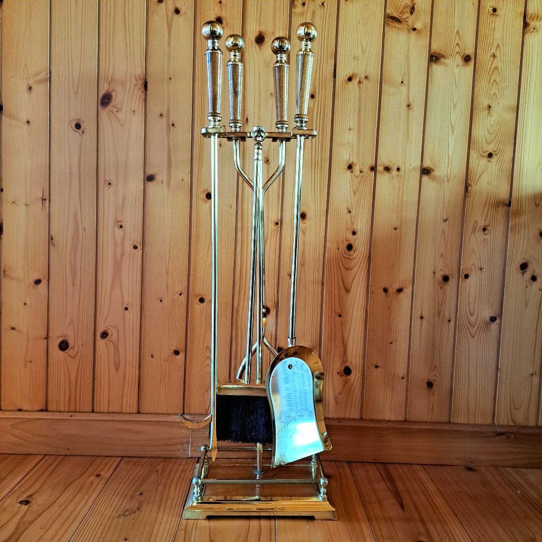 薪ストーブ用 ファイヤーツールセット　暖炉用　真鍮製