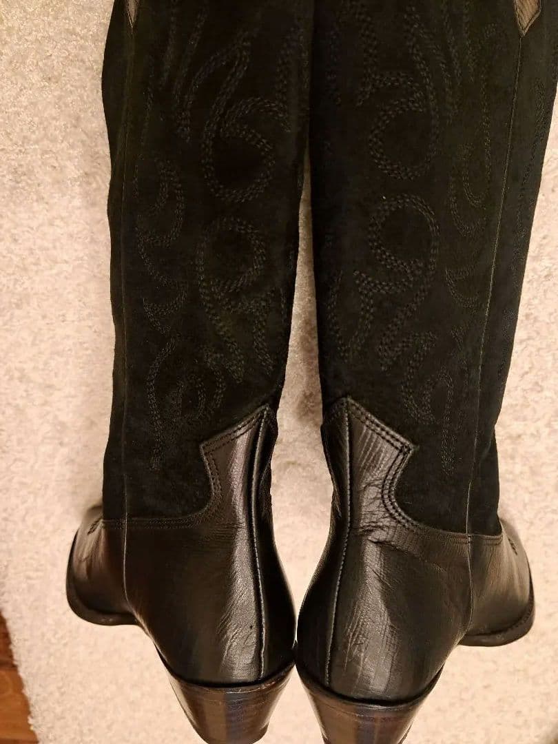 【未使用】カワノ celica 本革ウエスタンブーツ 黒